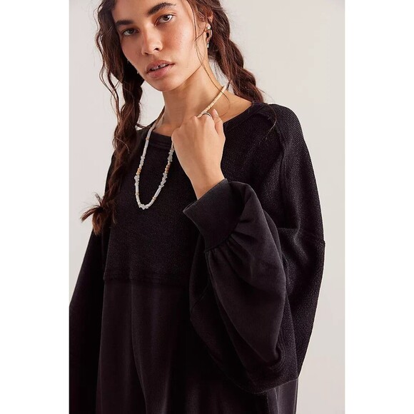 Free People We The Free Coastal Solid Crew Sweatshirt Top Pullover XS NEW 284870 - Picture 2 of 7